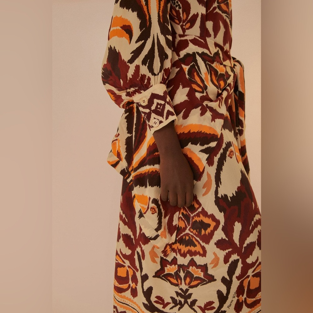 FARM RIO Cream Toucans Scarf Maxi Dress, size Small, BRAND NEW WITH TAG. $298 - Picture 6 of 17